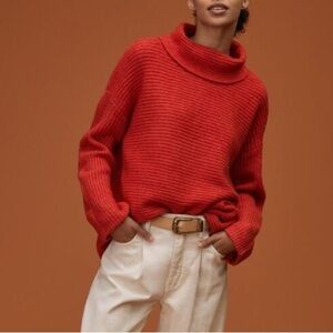 Pilcro (Anthropologie) Red Cowl Neck Sweater
